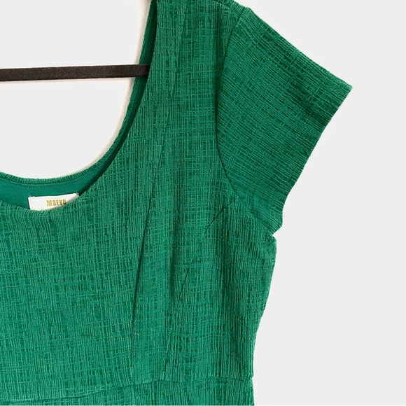 Anthropologie Maeve Nova Knit Fit And Flare Mini Dress in Kelly Green Size L EUC - Picture 8 of 10